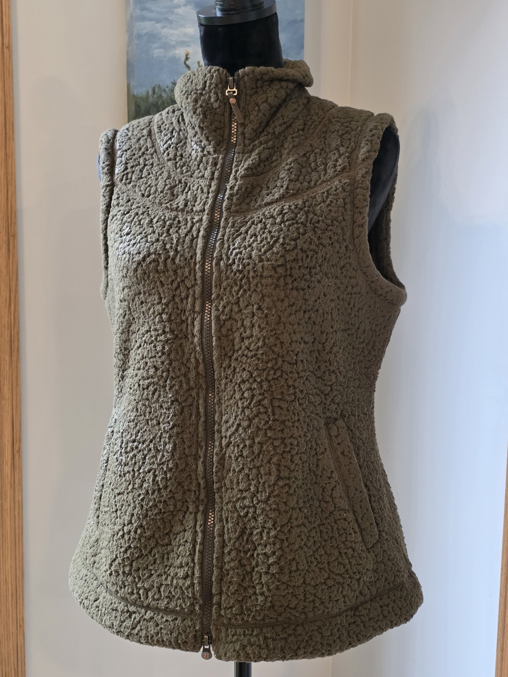 Royal Robbins Olive Sherpa Fleece Zip Vest - Women's Size Large